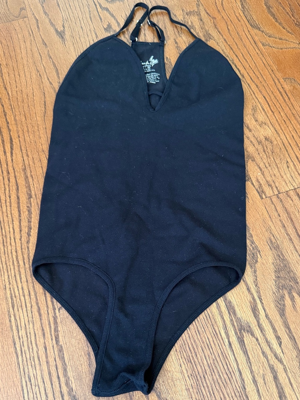 Free People Black Women’s One-Piece Bodysuit - Deep V-Neck